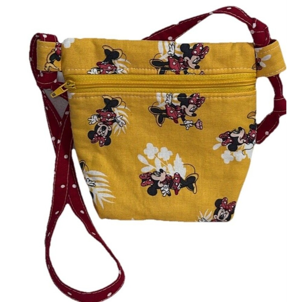MINNIE MOUSE Handmade Fabric Mini Bag Purse Polka Dot Girls Disney Character